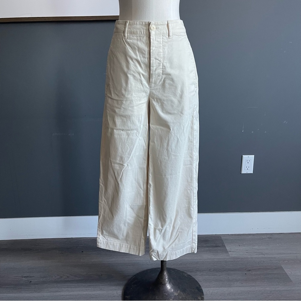Alex Mill Kelly Wide Leg High Waist Pant Chino in Oatmilk